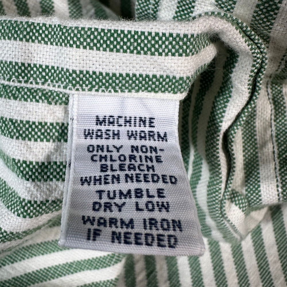 Ralph Lauren Button Down Shirt Mens 2XB Green White Striped Classic Fit Oxford - Picture 9 of 10
